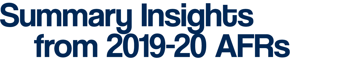 Summary Insights        from 2019-20 AFRs   