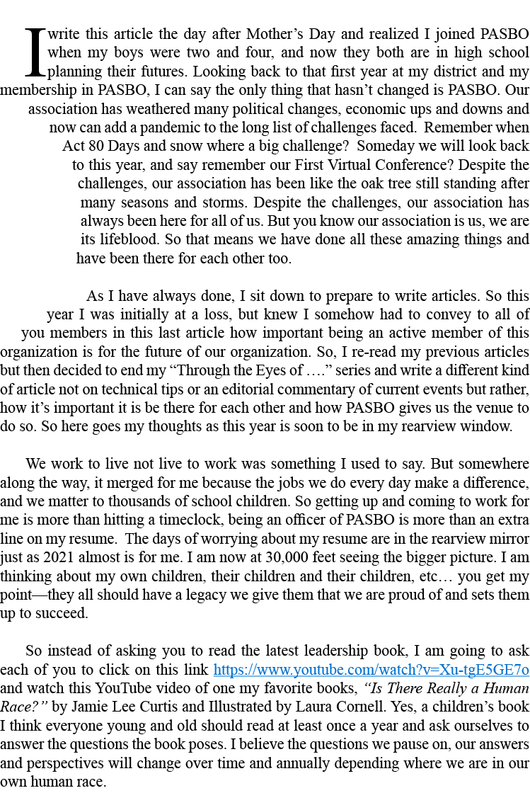 I write this article the day after Mother s Day and realized I joined PASBO when my boys were two and four, and now t   