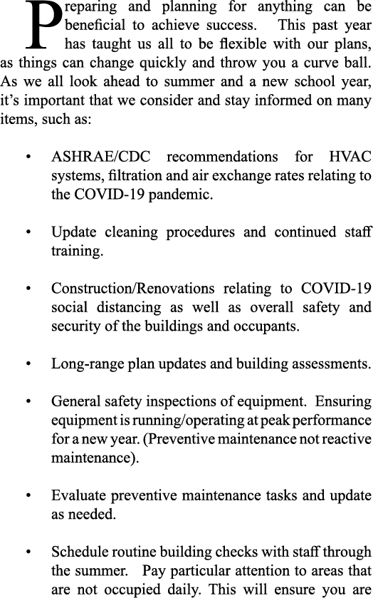 Preparing and planning for anything can be beneficial to achieve success   This past year has taught us all to be fle   