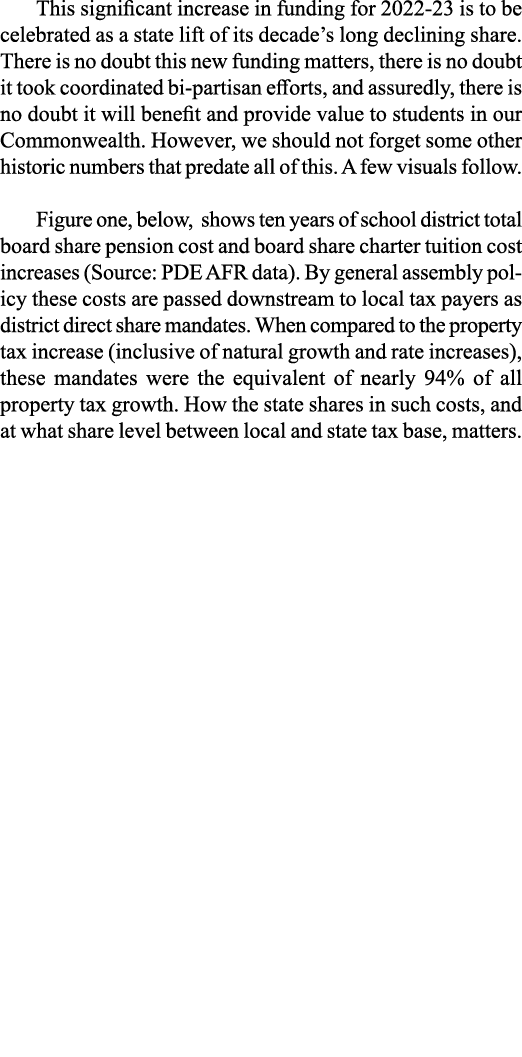 This significant increase in funding for 2022-23 is to be celebrated as a state lift of its decade s long declining s   