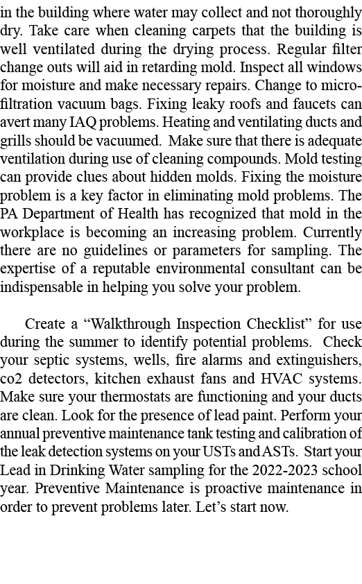 in the building where water may collect and not thoroughly dry  Take care when cleaning carpets that the building is    