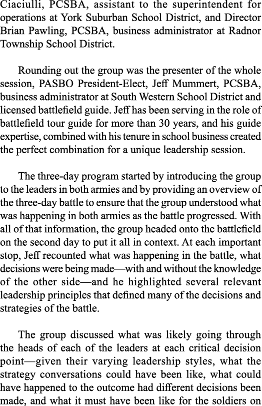 Ciaciulli, PCSBA, assistant to the superintendent for operations at York Suburban School District, and Director Brian   