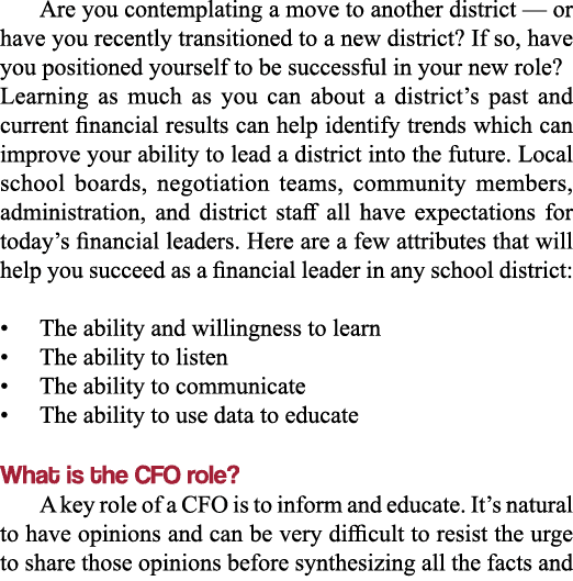 Are you contemplating a move to another district — or have you recently transitioned to a new district  If so, have y   