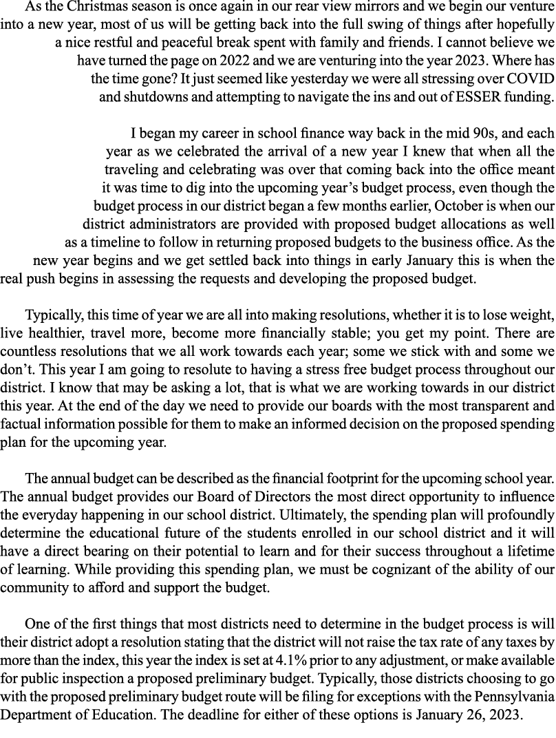 As the Christmas season is once again in our rear view mirrors and we begin our venture into a new year, most of us w   