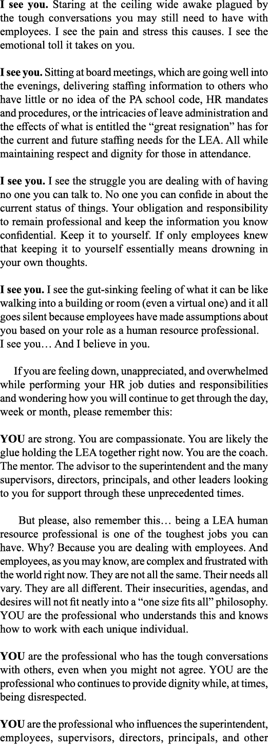 I see you  Staring at the ceiling wide awake plagued by the tough conversations you may still need to have with emplo   