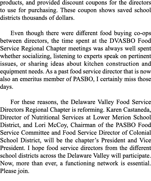 products, and provided discount coupons for the directors to use for purchasing  These coupon shows saved school dist   