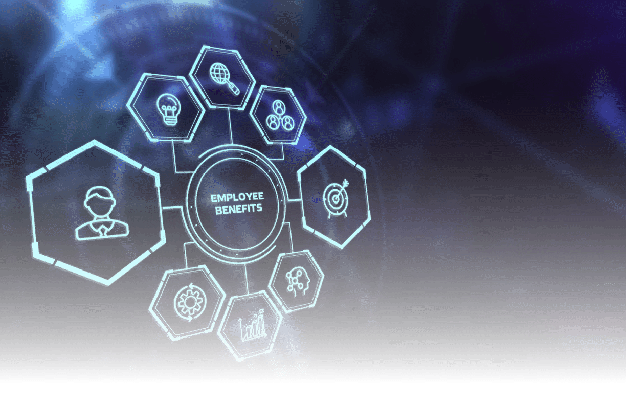 Business, Technology, Internet and network concept  Shows the inscription: EMPLOYEE BENEFITS  