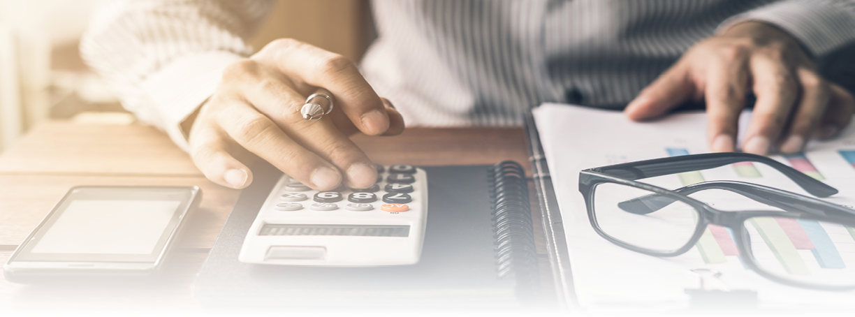 Businessman working on Desk office business financial accounting calculate