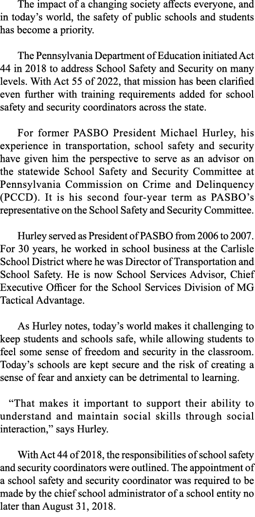 The impact of a changing society affects everyone, and in today s world, the safety of public schools and students ha   