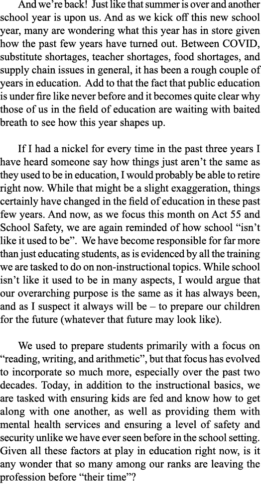 And we re back  Just like that summer is over and another school year is upon us  And as we kick off this new school    