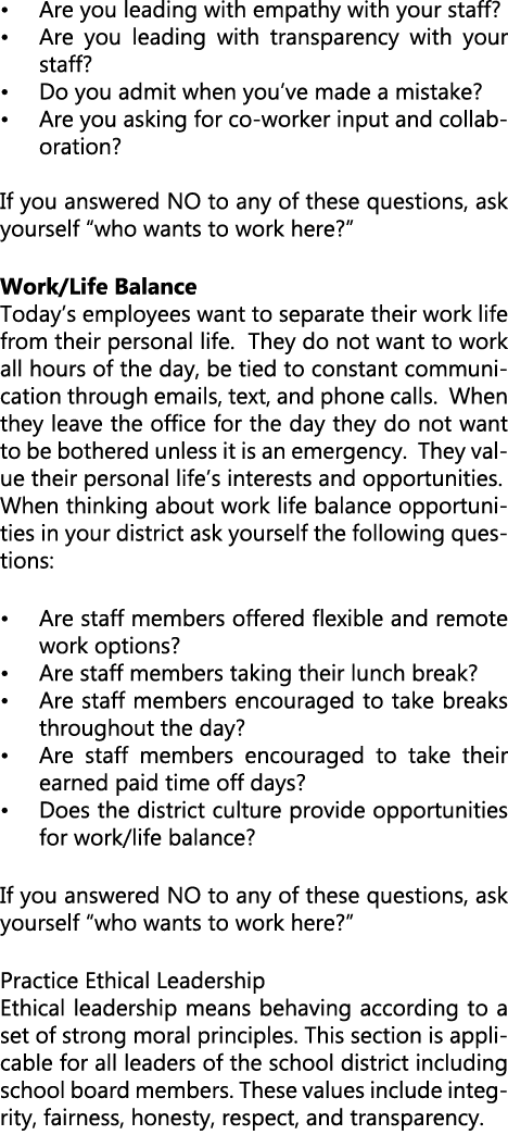 • Are you leading with empathy with your staff? • Are you leading with transparency with your staff? • Do you admit w...
