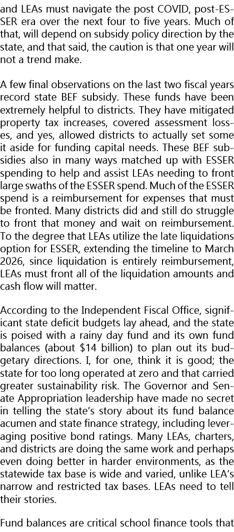 and LEAs must navigate the post COVID, post ESSER era over the next four to five years. Much of that, will depend on ...