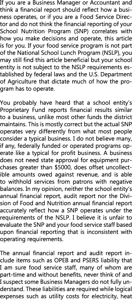 If you are a Business Manager or Accountant and think a financial report should reflect how a business operates, or i...