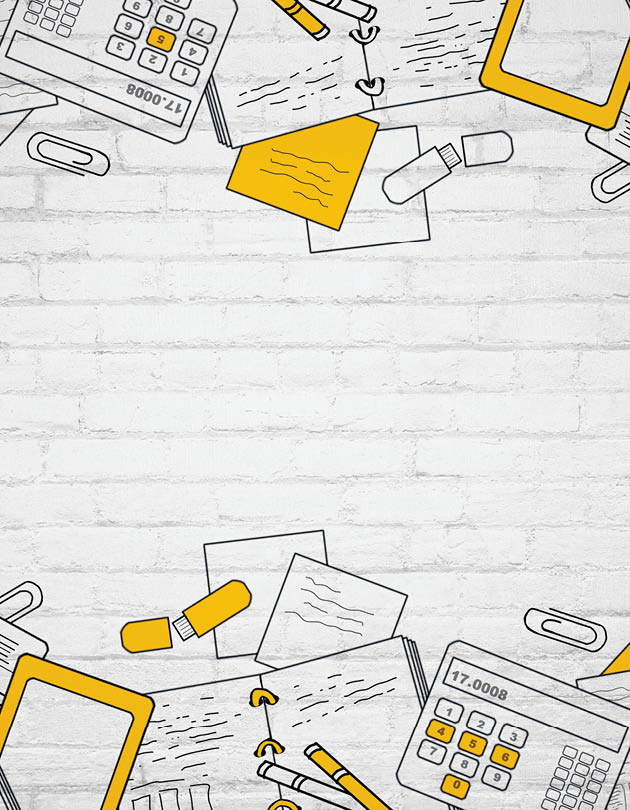 Creative educational sketch on white brick background with copybooks. Education and knowledge concept. 3D Rendering