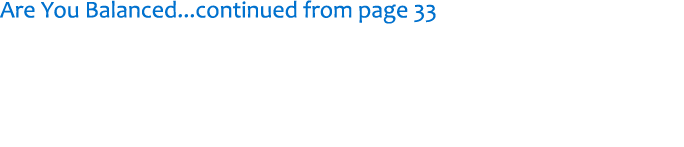 Are You Balanced...continued from page 33