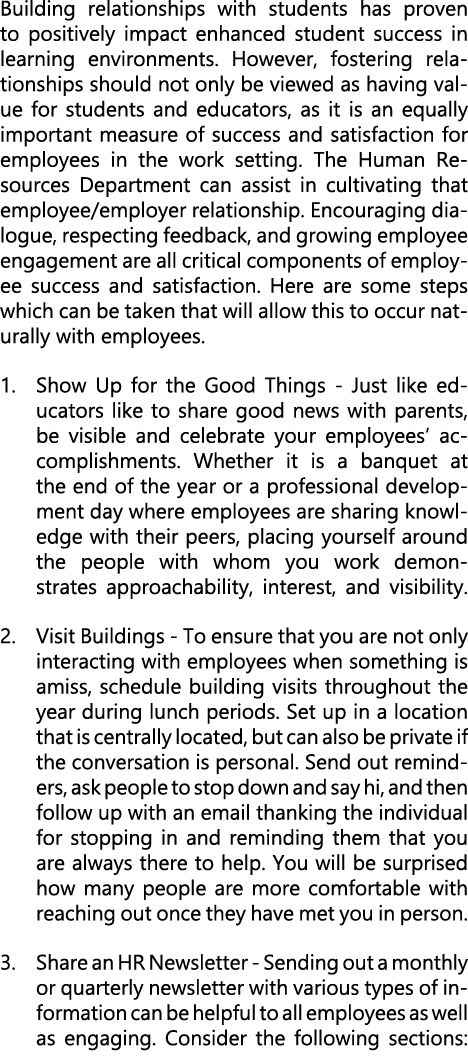 Building relationships with students has proven to positively impact enhanced student success in learning environment...