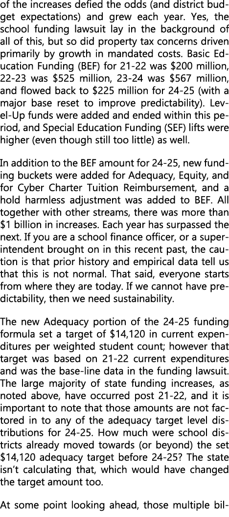 of the increases defied the odds (and district budget expectations) and grew each year. Yes, the school funding lawsu...