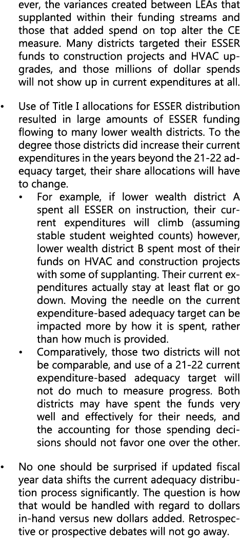 ever, the variances created between LEAs that supplanted within their funding streams and those that added spend on t...