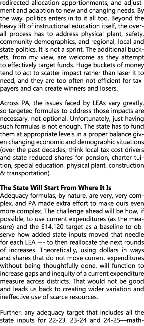 redirected allocation apportionments, and adjustment and adaption to new and changing needs. By the way, politics ent...