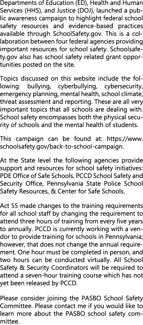 Departments of Education (ED), Health and Human Services (HHS), and Justice (DOJ), launched a public awareness campai...