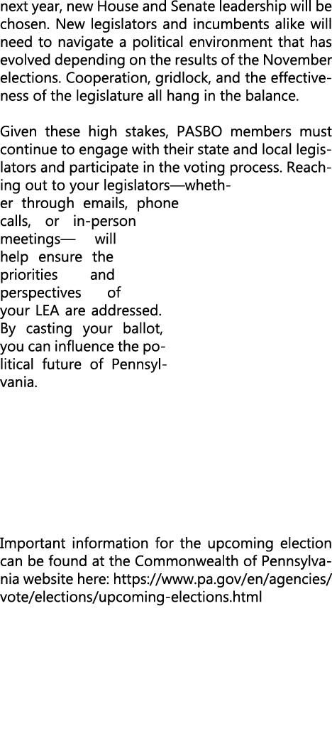 next year, new House and Senate leadership will be chosen. New legislators and incumbents alike will need to navigate...