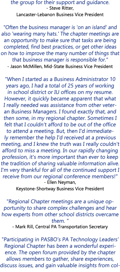 the group for their support and guidance. Steve Ritter, Lancaster Lebanon Business Vice President \“Often the busines...