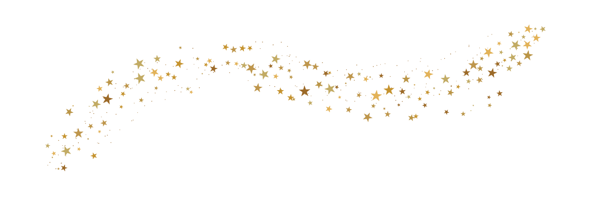Golden star dust trail vector background, elegant glitter sparkle, shining gold stars scatter minimal decorative wavy line border design for celebration, Christmas, new year, luxury party events.