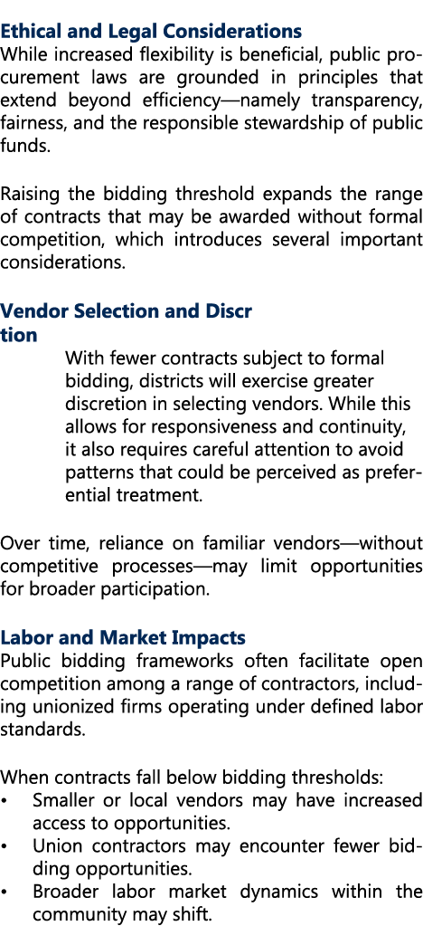  Ethical and Legal Considerations While increased flexibility is beneficial, public procurement laws are grounded in ...