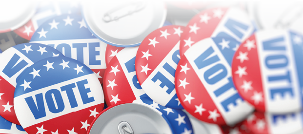 vote election on a white background 3D illustration, 3D rendering