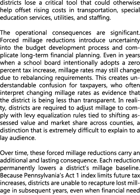 districts lose a critical tool that could otherwise help offset rising costs in transportation, special education ser...