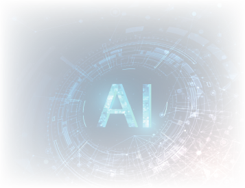 Abstract futuristic digital and technology on dark blue color background. AI(Artificial Intelligence) wording with the circuit design.