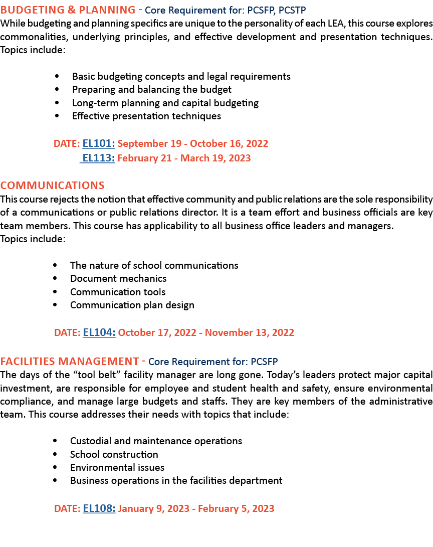 BUDGETING & PLANNING - Core Requirement for: PCSFP, PCSTP While budgeting and planning specifics are unique to the pe   